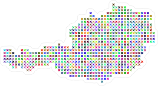Pixelated Austria Map Sticker