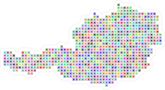 Pixelated Austria Map Sticker