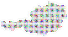 Pixelated Austria Map Sticker