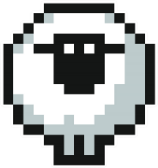 Pixelated Cute Fun Sheep Sticker