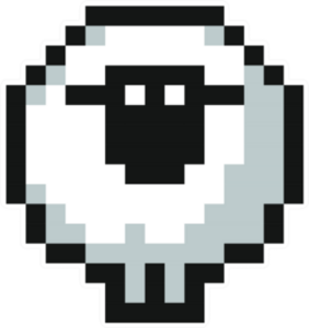 Pixelated Cute Fun Sheep Sticker