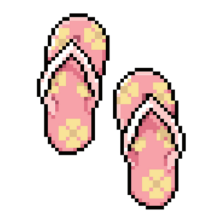 Pixelated Flip Flops Sandals Sticker