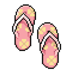 Pixelated Flip Flops Sandals Sticker