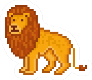 Pixelated Lion Sticker