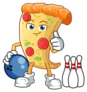Pizza Bowling Mascot Sticker