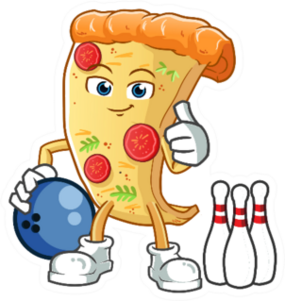 Pizza Bowling Mascot Sticker