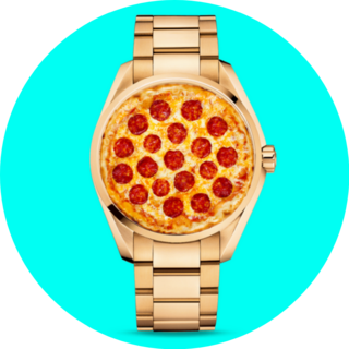 Pizza Clock Watch Art Collage Sticker