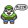 Pizza Delivery Penguin Cartoon Sticker