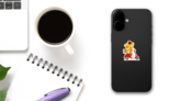 Pizza Delivery Slice Scooter Sticker on a Phone (New) example