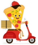 Pizza Delivery Slice Scooter Sticker