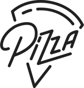 Pizza Lettering Sticker