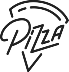 Pizza Lettering Sticker