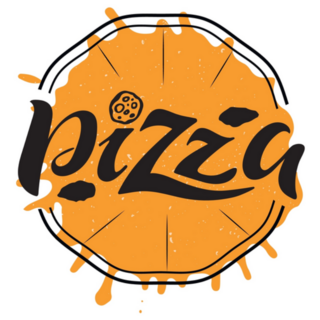 Pizza Logo Hand Lettering Sticker