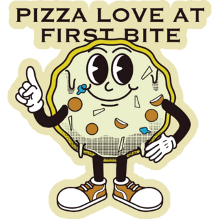 Pizza Love At First Bite Fast Food Sticker