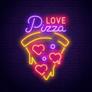 Pizza Love Neon Sign Sticker