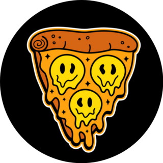Pizza Slice With Melt Smiley Face Sticker
