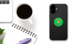 Pizza Time Typography Sticker on a Phone (New) example