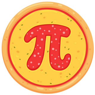 Pizza With Pepperoni Pi Symbol Sticker