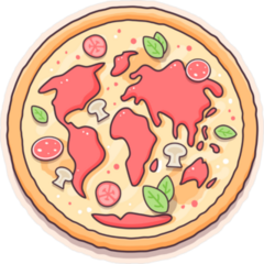 Pizza World Map Sticker