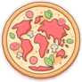 Pizza World Map Sticker