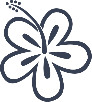 Plain Hibiscus Flower Sticker