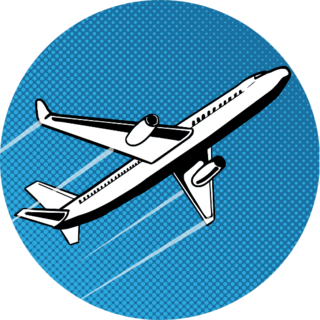 Plane Takes Off Pop Art Style Sticker