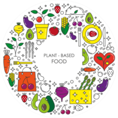 Plant Based Food Doodles Colorful Sticker