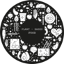 Plant Based Food Doodles White On Black Sticker