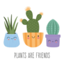 Plants are Friends Kawaii Cute Potted Plants Sticker