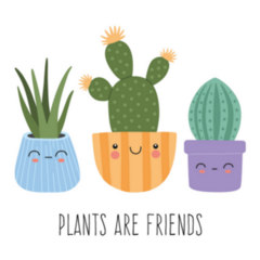 Plants are Friends Kawaii Cute Potted Plants Sticker