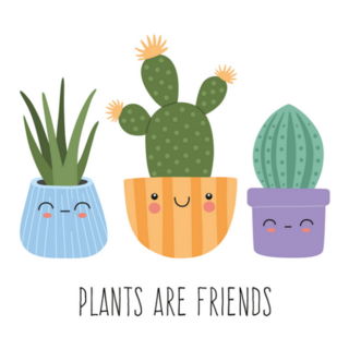 Plants are Friends Kawaii Cute Potted Plants Sticker