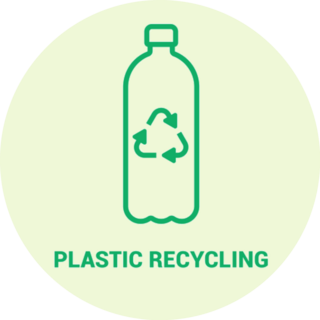 Plastic Recycling Bottle Icon Sticker