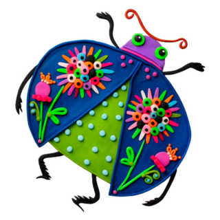 Plasticine Beetle Bug Handmade Clay Sticker