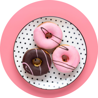 Plate Of Classic Chocolate, Strawberry Donuts Sticker 