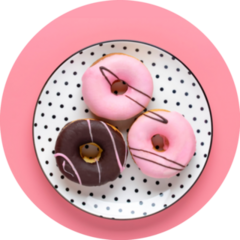 Plate Of Classic Chocolate, Strawberry Donuts Sticker 