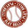 Play Ball Baseball Or Softball Stamp Sticker