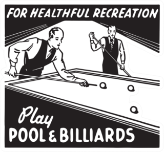 Play Pool And Billiards Retro Art Sticker
