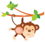 Playful Cartoon Monkey Sticker