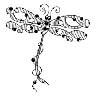 Playful Doodle of a Dragonfly Sticker