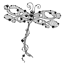 Playful Doodle of a Dragonfly Sticker