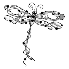 Playful Doodle of a Dragonfly Sticker