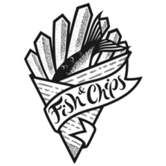 Playful Illustration of Fish and Chips Food Sticker