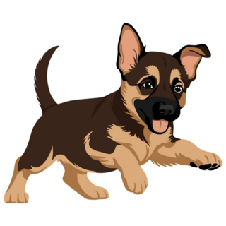 Playful Pup German Shepherd Sticker