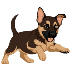 Playful Pup German Shepherd Sticker