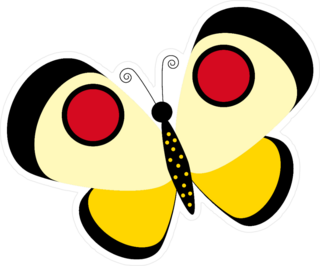 Playful Yellow with Red Spots Butterfly Sticker