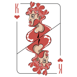 Playing Card Abstract King Of Hearts Sticker