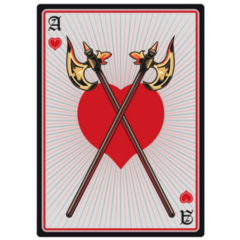 Playing Card Swords Through Heart Sticker