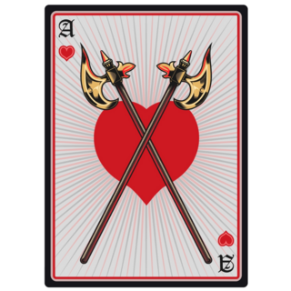Playing Card Swords Through Heart Sticker