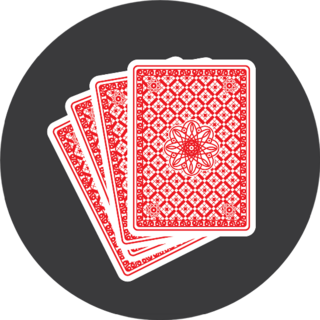 Playing Cards Back Design On Black Sticker