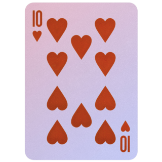 Playing Cards, Ten Of Hearts Sticker